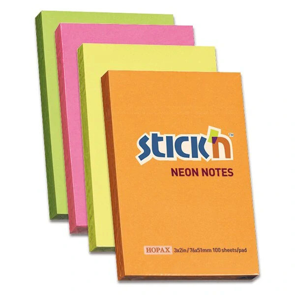 Samolepicí bloček Hopax Stick’n Notes Neon 76 × 51 mm, 100 listů - zelený