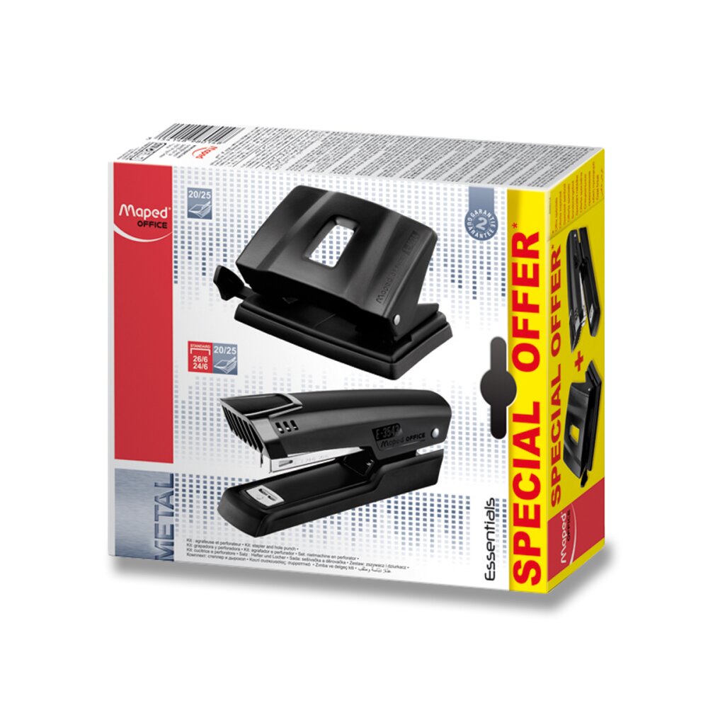Kancelářská sada Maped Essentials Set - sešívačka + děrovačka