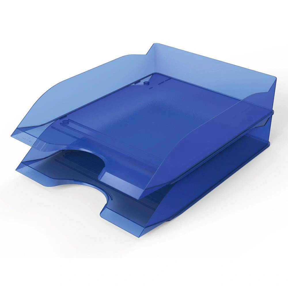 Kancelářský odkladač Durable Basic, transparentní - transp. modrá