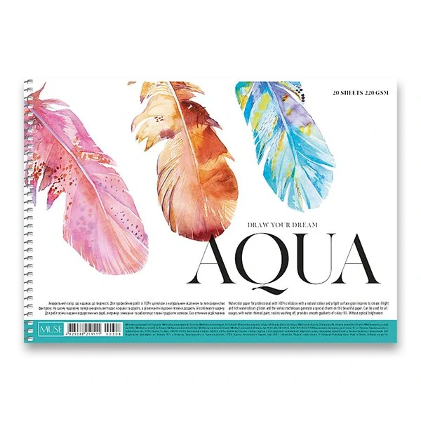 Spirálový náčrtník Shkolyaryk Muse Aquarelle - A4, 20 listů