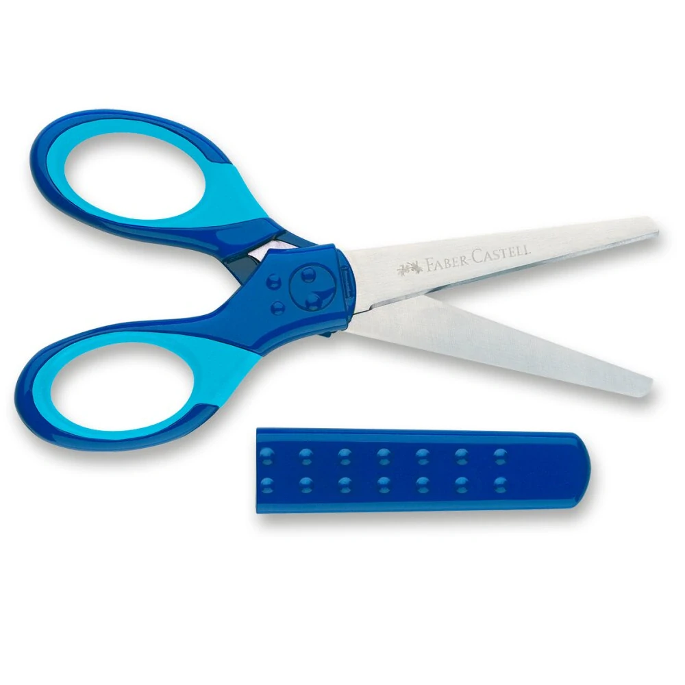 Školní nůžky Faber-Castell, 13 cm, blistr - modré