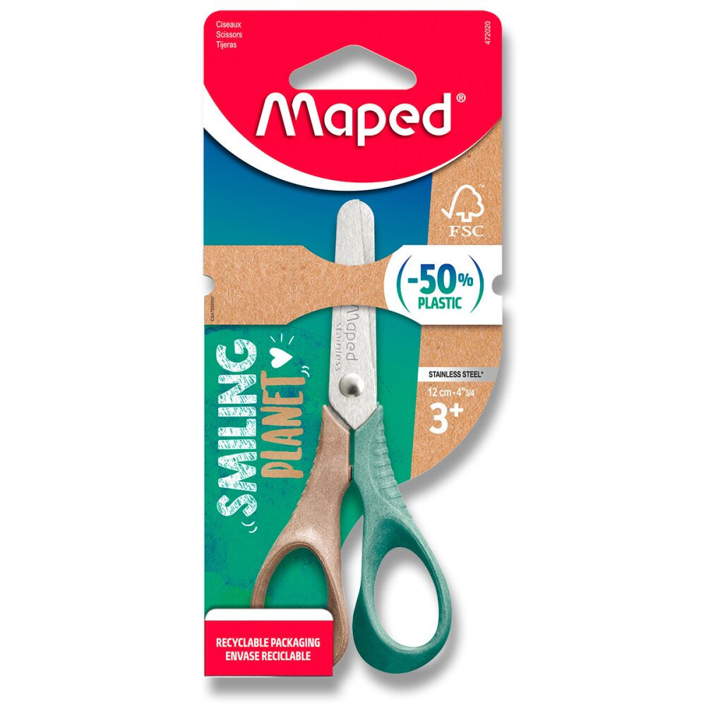 Nůžky Maped Smiling Planet Vivo - 12 cm, blistr