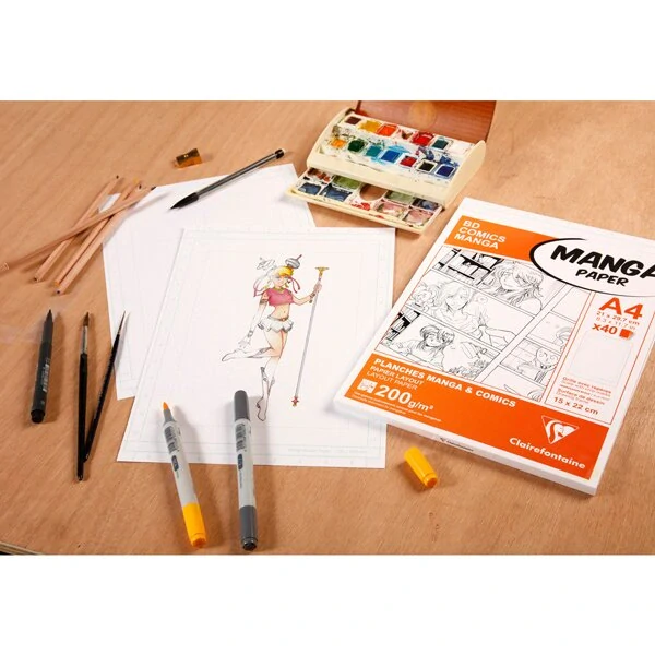 Blok Clairefontaine Manga BD Comic pack - A4, 40 listů, 200 g