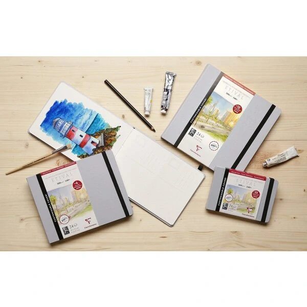 Akvarelové album Clairefontaine Etival Cold Pressed - 21 x 16 cm, 24 listů, 300 g