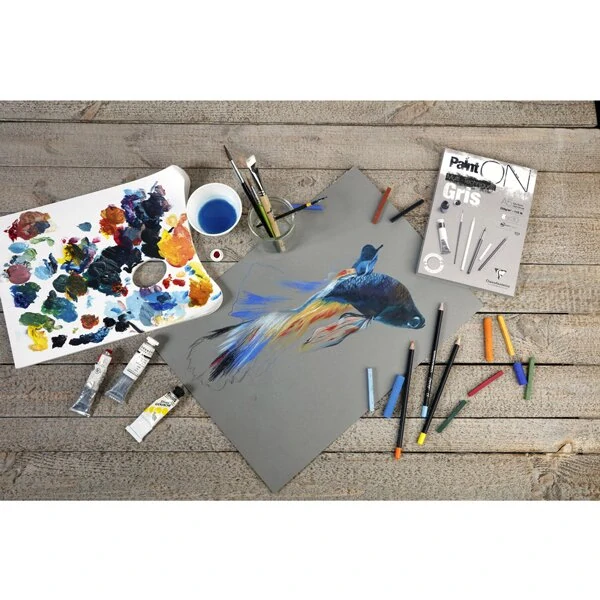 Blok Clairefontaine Paint'ON Grey - A5, 30 listů, 250 g