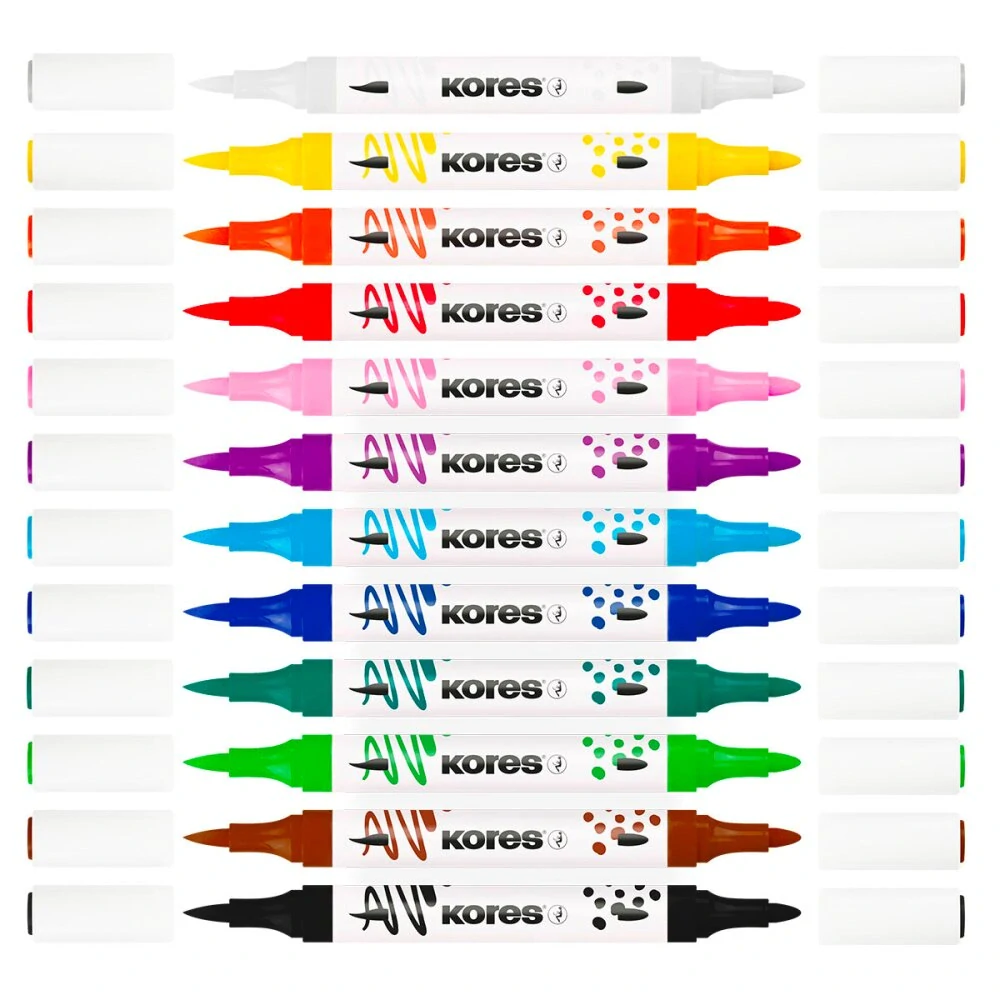 Akrylové popisovače Kores Kreative Markers - sada 12 barev