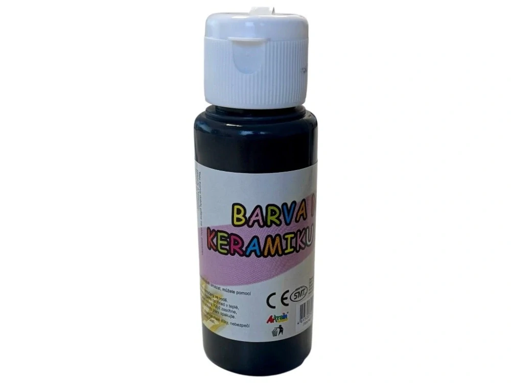 Akrylová barva na sklo a keramiku 60ml - Černá Iron
