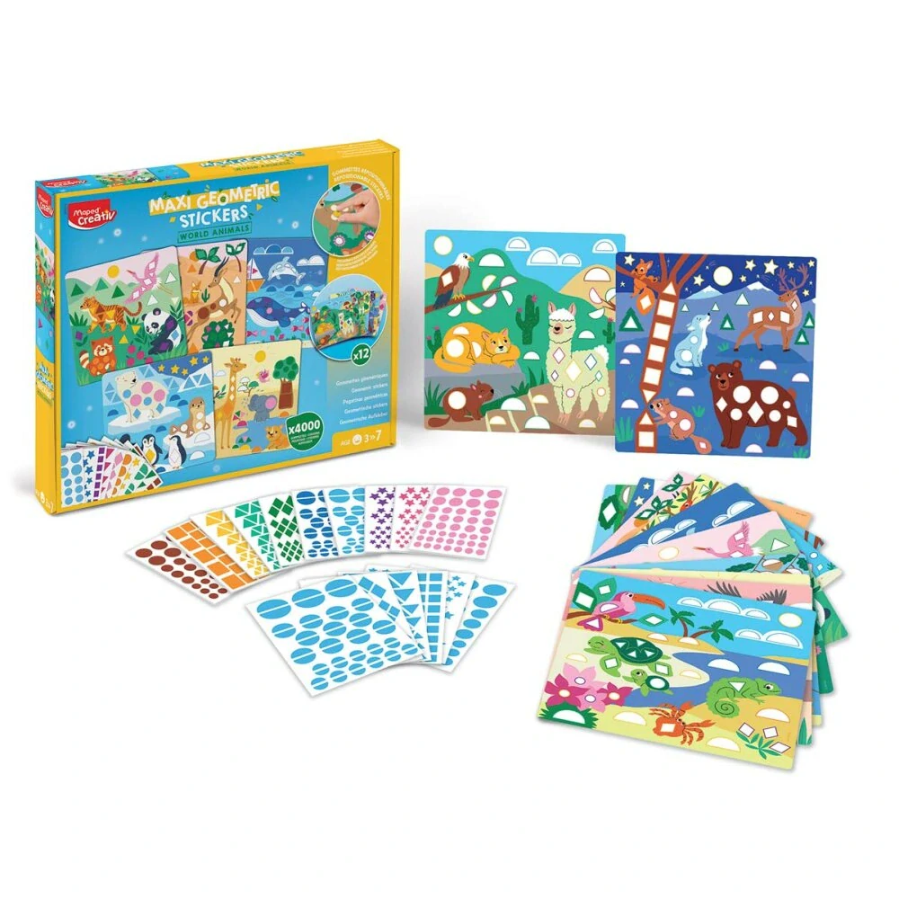 Sada Maped Creativ Maxi Geometric Stickers - Samolepky zvířátka