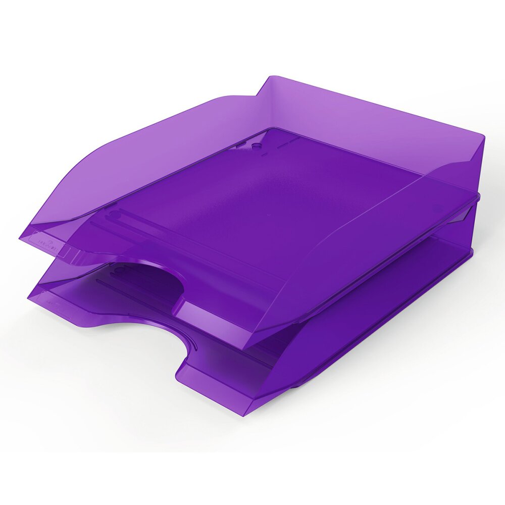 Kancelářský odkladač Durable Basic - transparentní fialová