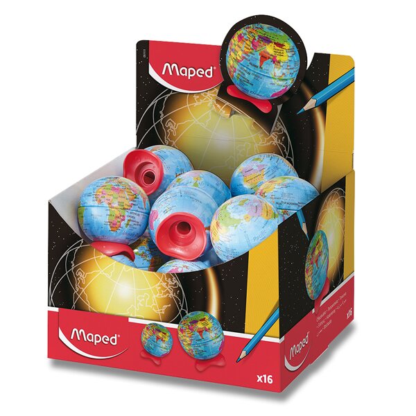Ořezávátko Maped Globe - kovové se zásobníkem - 1 otvor