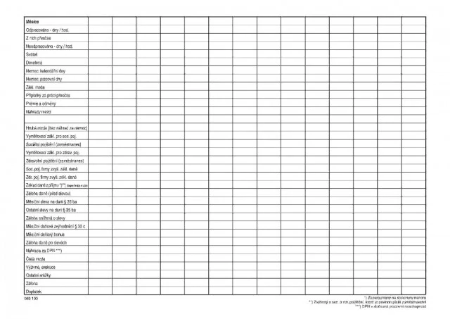ASOPOL 080100 Mzdový list 
