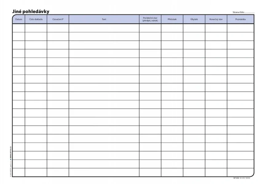 OPTYS 1010 Kniha vydaných faktur A4 