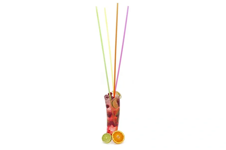 Slámky rovné XXL neon 100 cm, průměr 6,5 mm [100 ks] (znovu použitelná)