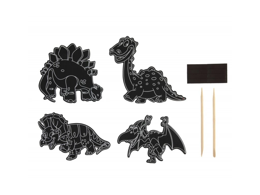 Škrabací obrázky s magnetky - dinosauři