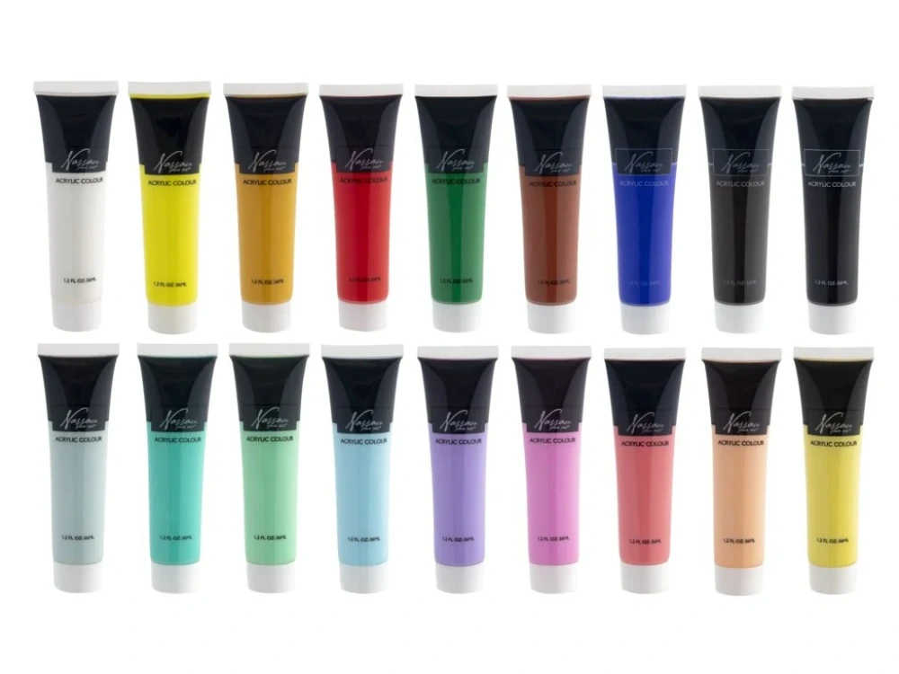 Akrylové barvy základní a pastelové 18 x 36ml