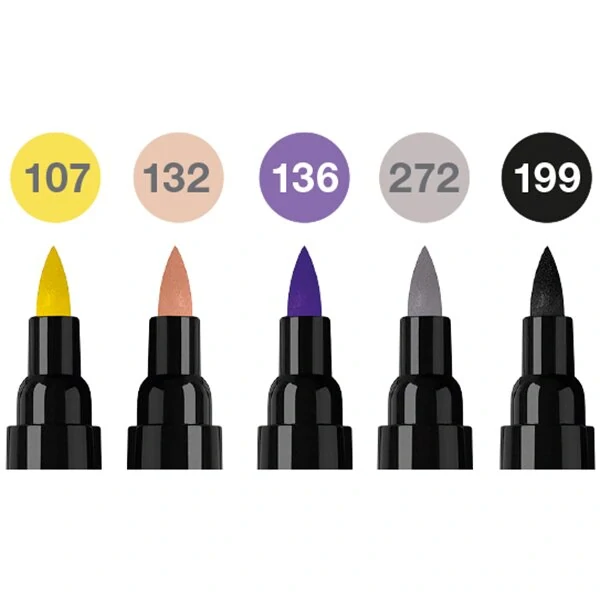 Popisovač Faber-Castell Pitt Artist Pen Dual Marker Fashion - sada 5 ks