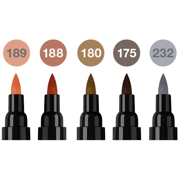 Popisovač Faber-Castell Pitt Artist Pen Dual Marker Portrait - sada 5 ks