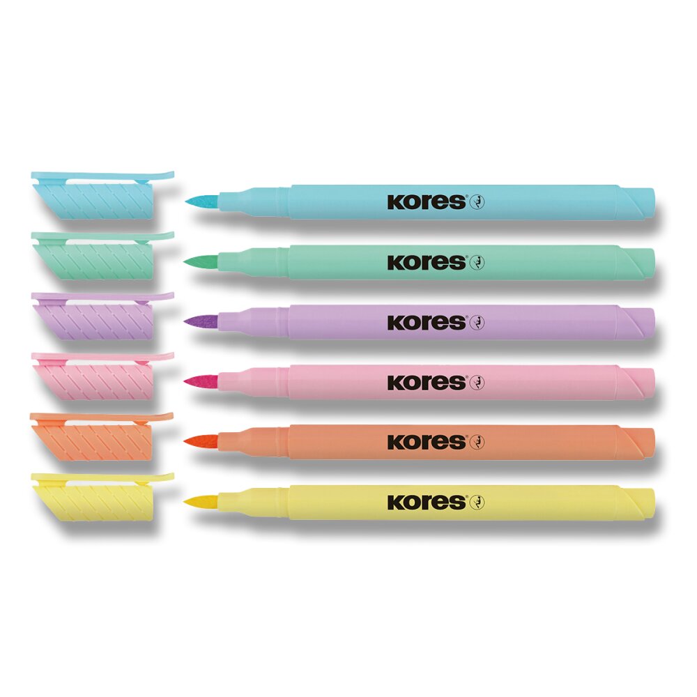 Popisovač Kores Style Brush Marker - Pastel, 6 barev