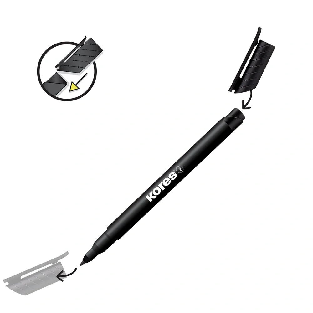 Permanentní popisovač Kores K-Marker - sada 6 barev, tenký hrot M