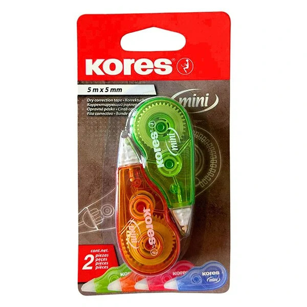 Korekční strojek Kores Mini Roller - 5 mm x 5 m, 2 ks