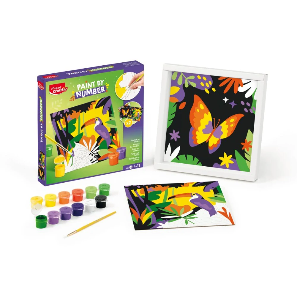 Kreativní sada Maped Creativ Paint by number - tukan a motýl