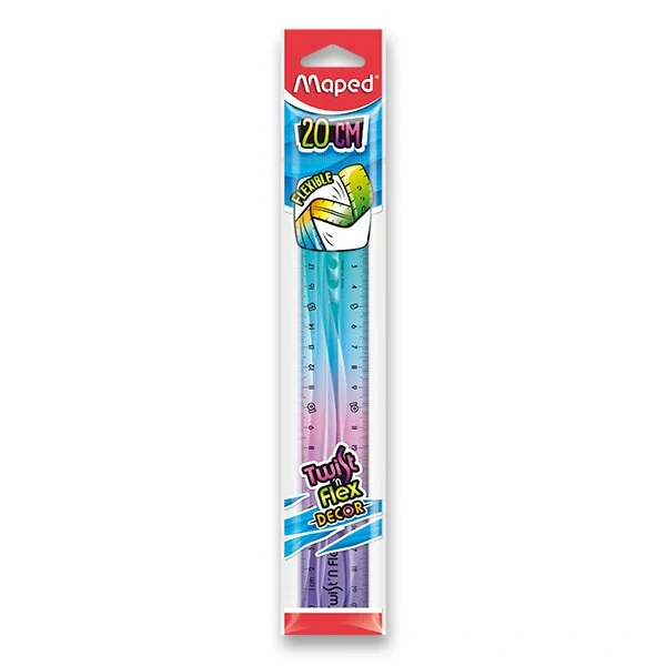 Pravítko Twint´n Flex duhové - 20 cm, mix barev
