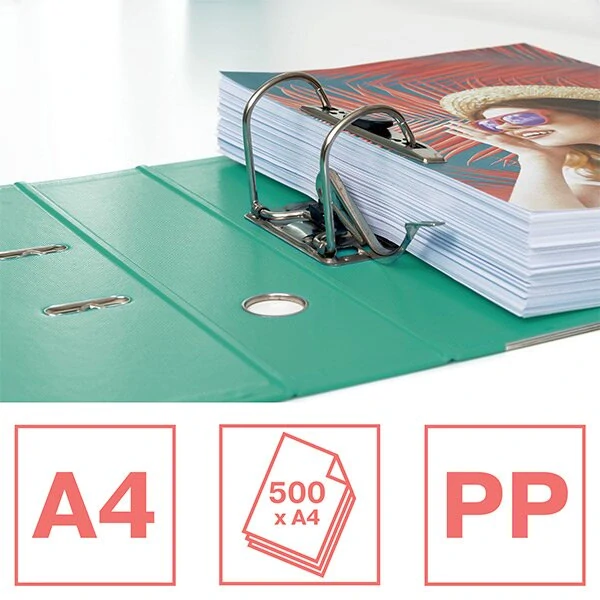Pákový pořadač Esselte Colour´Breeze, A4, 75 mm - ledově zelený