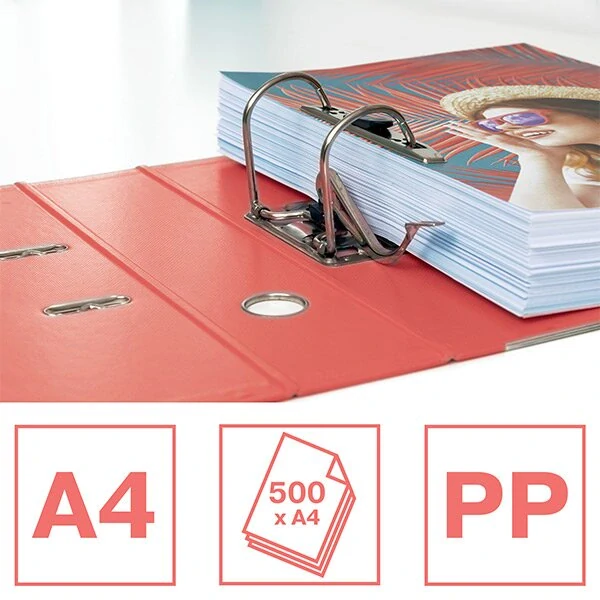 Pákový pořadač Esselte Colour´Breeze, A4, 75 mm - ledově korálový