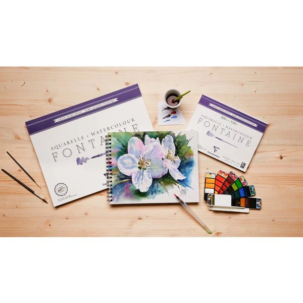 Akvarelový blok Clairefontaine Fontaine Semi Glazed - 24 x 30 cm, 25 listů, 300 g