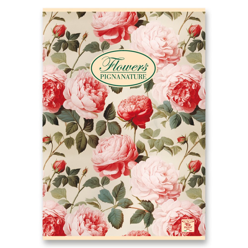 Školní sešit Pigna Nature Flowers - A4, čistý, 40 listů
