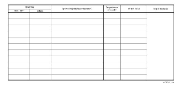 OPTYS 1171 Kniha jízd firemního vozidla, 21 x 10 cm 