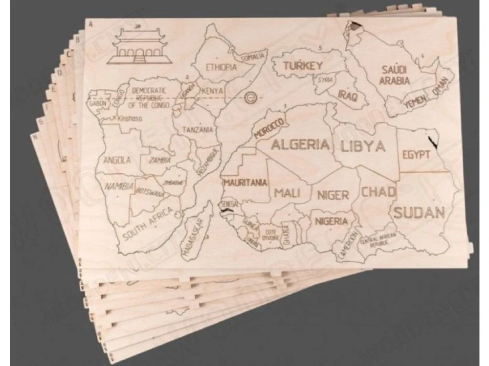 Dřevěná mapa světa XL 120x80cm