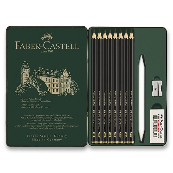 Grafitová tužka Faber-Castell Pitt Graphite Matt - sada 11 ks