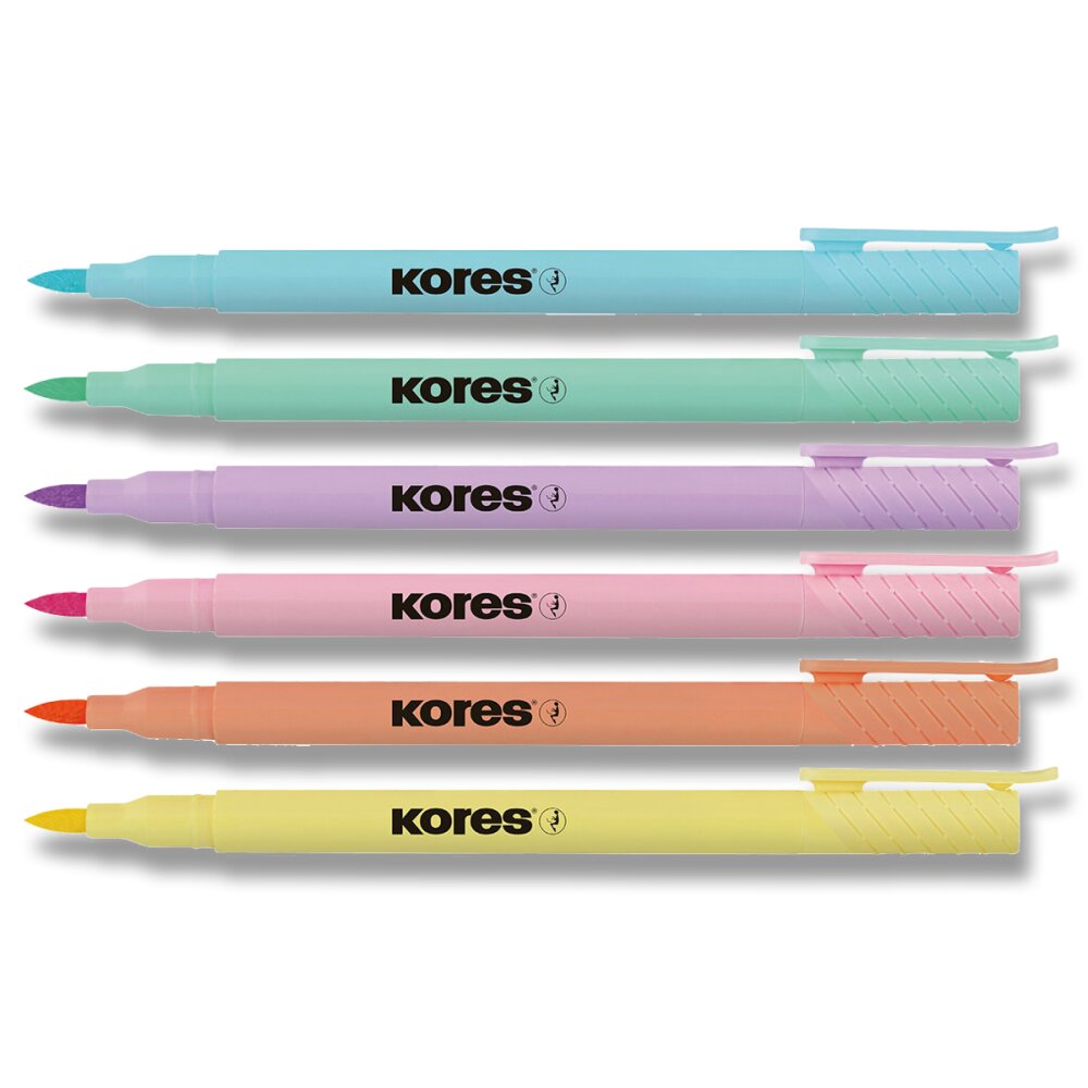 Popisovač Kores Style Brush Marker - Pastel, 6 barev
