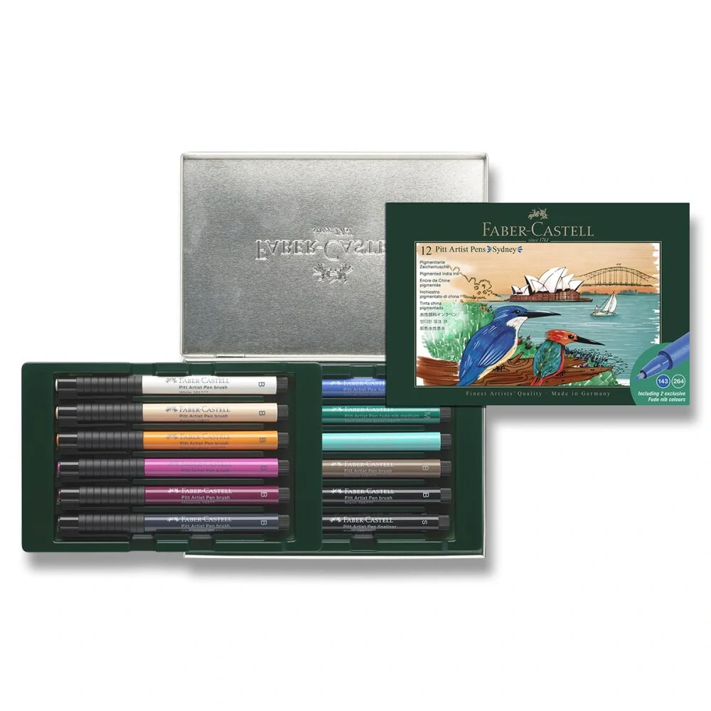 Popisovače Faber-Castell Pitt Artist Pen Sydney - 12 ks
