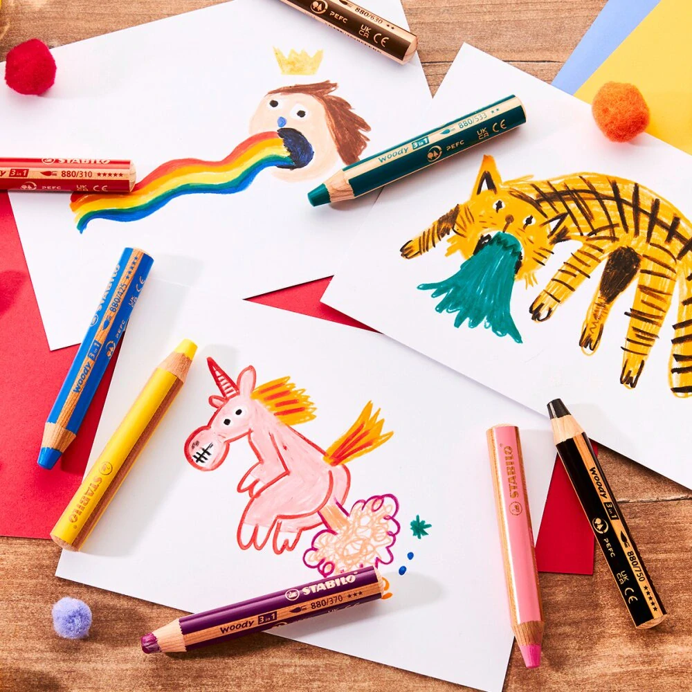 Pastelka STABILO woody 3 in 1 Pastel - 6 barev