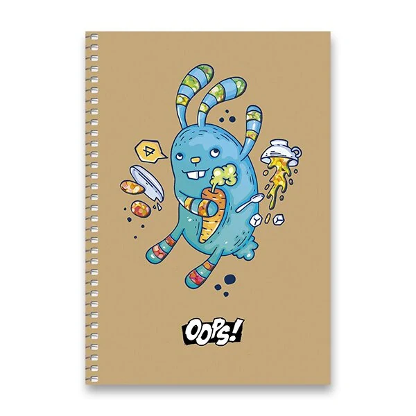 Kroužkový blok Shkolyaryk Oops - A5, čtverečkovaný, 96 listů