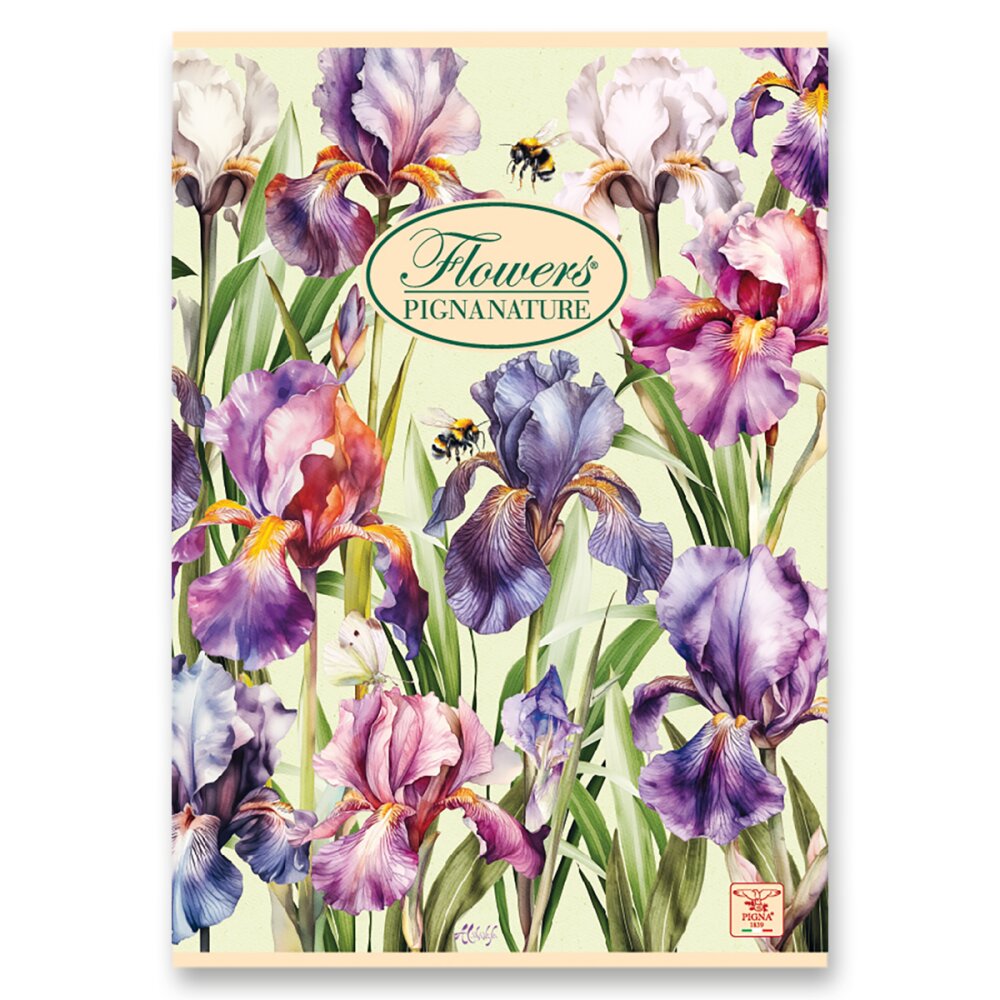 Školní sešit Pigna Nature Flowers - A4, čistý, 40 listů