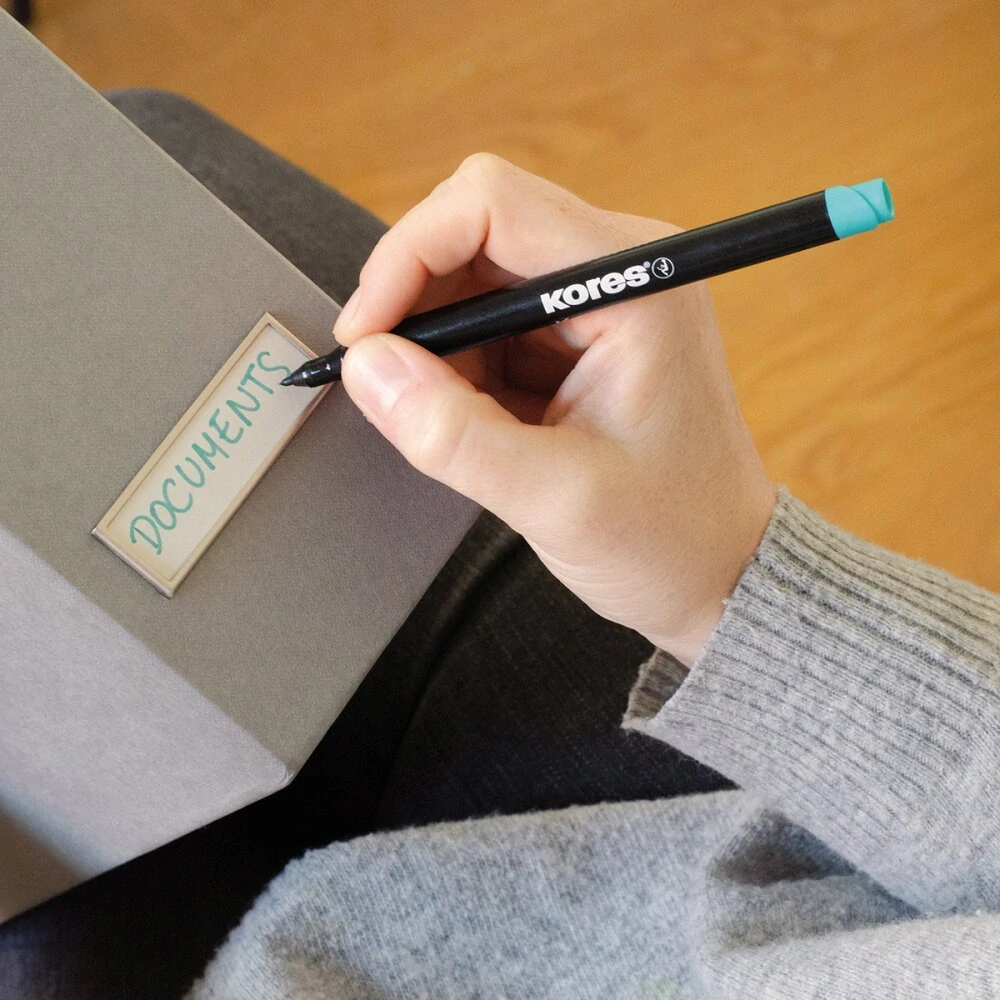 Permanentní popisovač Kores K-Marker - sada 6 barev, tenký hrot M