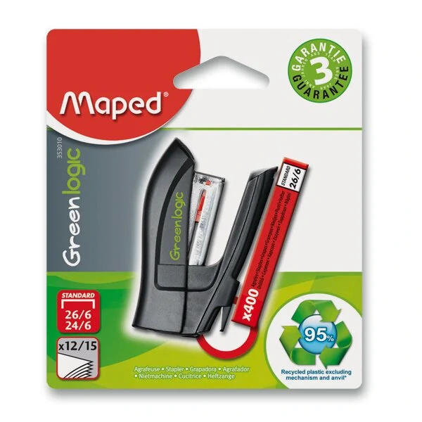 Sešívačka Maped Greenlogic Mini 24/6 - na 12 nebo 15 listů