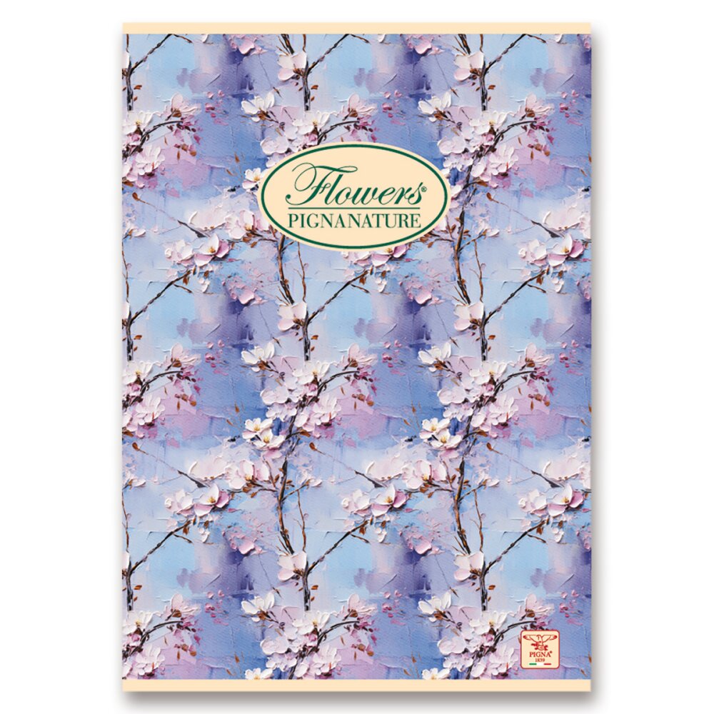 Školní sešit Pigna Nature Flowers - A4, čistý, 40 listů