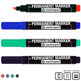 Permanentní značkovač Centropen 8576 červený 1-4,5 mm
