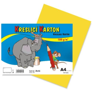 Kreslící karton A4/180g/50ks žlutý