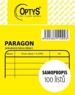 OPTYS 1100 Paragon obchodní 7,5x9,5 cm samopropisovací 