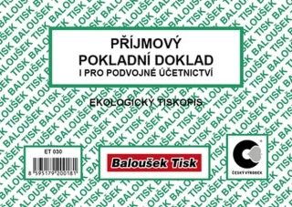 BALOUŠEK ET030 Příjmový pokladní doklad i pro podvojné účetnictví 