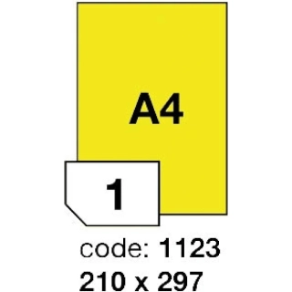 Rayfilm R0131.1123 Samolepící etikety 210x297mm (A4) žluté fluo etikety, 1list