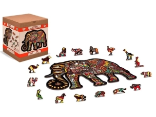 Dřevěné Puzzle L,  Slon, 37,5x25,4 cm