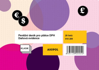 ASOPOL 010200 Daňová evidence Peněžní deník pro plátce DPH B4, 20 listů