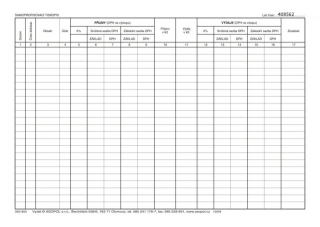 ASOPOL 050955 Pokladní kniha s DPH číslovaná 2x20l. 
