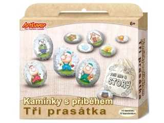 Kamínky s příběhem - Tři prasátka